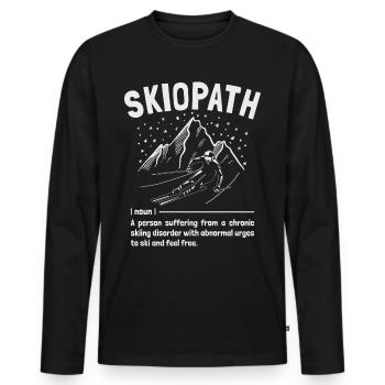 Skiopath Apres-Ski Funny Skiing Definition Skier - Men's Premium Organic Long Sleeve Shirt - black - Front - Nico (187cm)