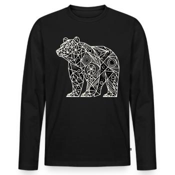 Bär Polygon - Männer Premium Bio Langarmshirt - Schwarz - Vorne - Nico (187cm)