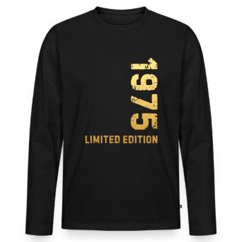 50e anniversaire 1975 Édition limitée - T-shirt manches longues Premium bio Homme - noir - Devant - Nico (187cm)