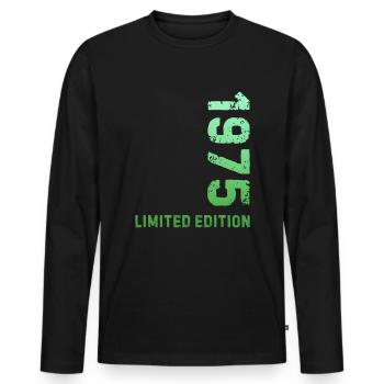 50e anniversaire 1975 Édition limitée - T-shirt manches longues Premium bio Homme - noir - Devant - Nico (187cm)