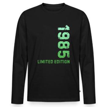 40e anniversaire 1985 Édition limitée - T-shirt manches longues Premium bio Homme - noir - Devant - Nico (187cm)