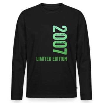18. Geburtstag 2007 Limited Edition - Männer Premium Bio Langarmshirt - Schwarz - Vorne - Nico (187cm)