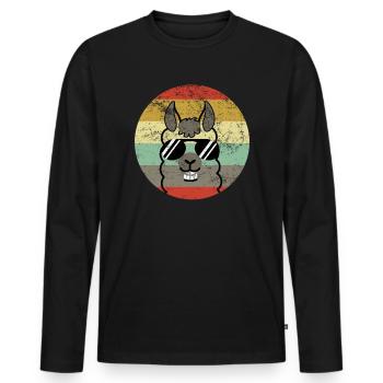 Alpaka Lama No Prob Lama Cool Lustig - Männer Premium Bio Langarmshirt - Schwarz - Vorne - Nico (187cm)