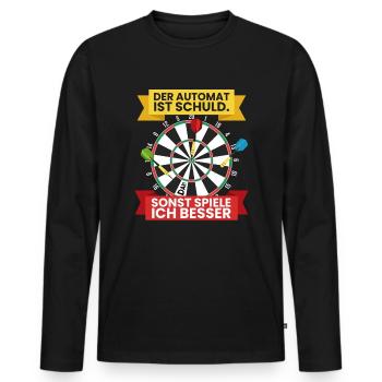 Darts Darten Darts Geschenk Dartpfeil Dartboard - Männer Premium Bio Langarmshirt - Schwarz - Vorne - Nico (187cm)