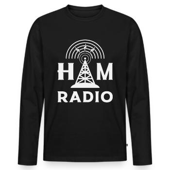 Radio HAM Operator Amateur Radio Antenne Cadeau - T-shirt manches longues Premium bio Homme - noir - Devant - Nico (187cm)