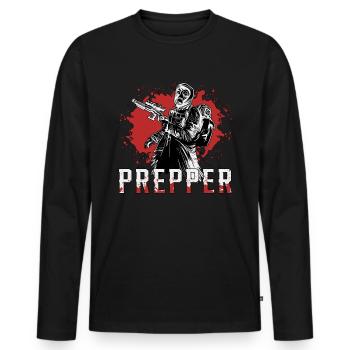 Prepper Survival Apocalypse Überleben Geschenkidee - Männer Premium Bio Langarmshirt - Schwarz - Vorne - Nico (187cm)