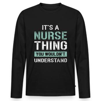 Intensivpflege Pfleger Krankeschwester Pflege - Männer Premium Bio Langarmshirt - Schwarz - Vorne - Nico (187cm)
