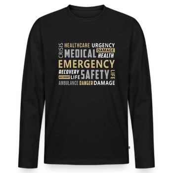 Ambulance driver ambulance Sani paramedic - Men's Premium Organic Long Sleeve Shirt - black - Front - Nico (187cm)
