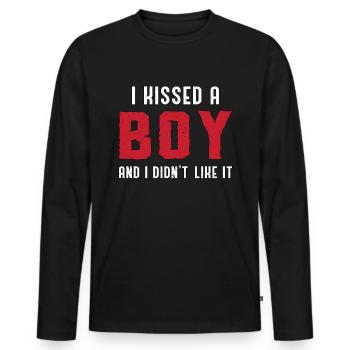 Lesbisch Lesbe Regenbogen Lesben LGBT Geschenk - Männer Premium Bio Langarmshirt - Schwarz - Vorne - Nico (187cm)