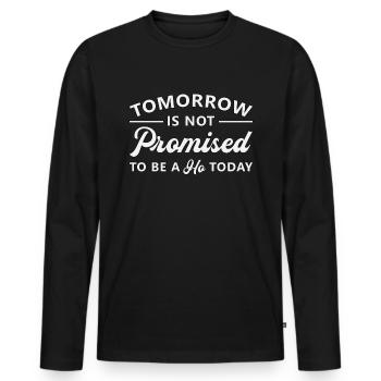 Lesbisch Lesben LGBT Regenbogen Lesbe Geschenk - Männer Premium Bio Langarmshirt - Schwarz - Vorne - Nico (187cm)