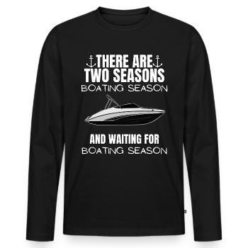 Boat Regatta . Powerboat motor yacht . Yacht Sailing - Men's Premium Organic Long Sleeve Shirt - black - Front - Nico (187cm)