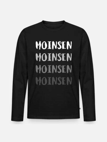 Oldenburg Oldenburger Norden Norddeutschland Moin - Männer Premium Bio Langarmshirt - Schwarz