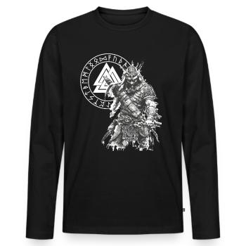Vikings Rune nordique Vikings Valhalla Vikings - T-shirt manches longues Premium bio Homme - noir - Devant - Nico (187cm)