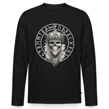Vikings Rune nordique Vikings Valhalla Vikings - T-shirt manches longues Premium bio Homme - noir - Devant - Nico (187cm)