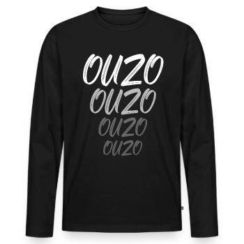 Ouzo Spruch für Griechen One Ouzo a Day Ouzo Party - Männer Premium Bio Langarmshirt - Schwarz - Vorne - Nico (187cm)