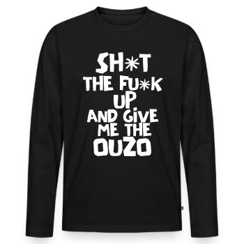 Ouzo Spruch für Griechen One Ouzo a Day Ouzo Party - Männer Premium Bio Langarmshirt - Schwarz - Vorne - Nico (187cm)
