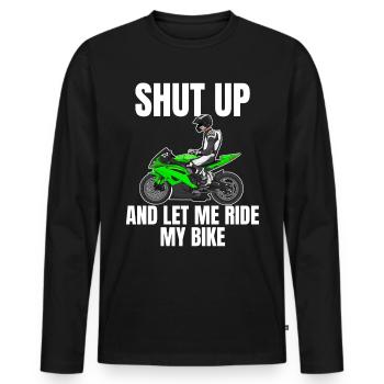 Moto Lifestyle / Moto / Moto motard - T-shirt manches longues Premium bio Homme - noir - Devant - Nico (187cm)