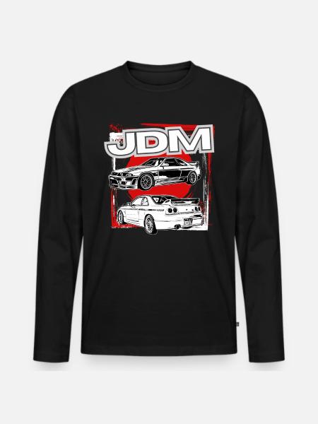 Jdm / Tuning / Turbocharger / Rims / Chiptuning - Men's Premium Organic Long Sleeve Shirt - black