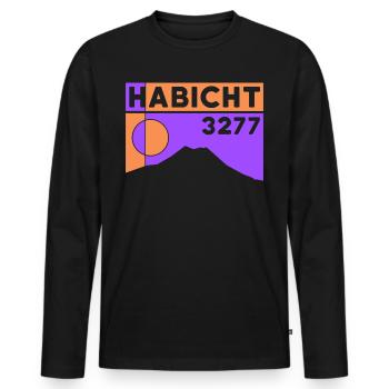 Habicht Berg Tour Hiking Mountain Tour Stubai Valley Tyrol - Men's Premium Organic Long Sleeve Shirt - black - Front - Nico (187cm)