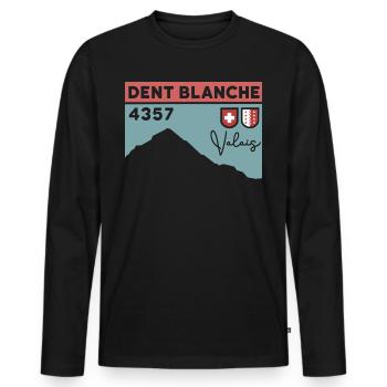 Dent Blanche Granges Valais Itinéraire normal randonnée alpine - T-shirt manches longues Premium bio Homme - noir - Devant - Nico (187cm)
