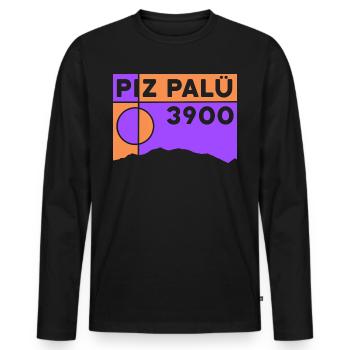 Piz Palü Bernina Wanderung Tour Bergtour Souvenir - Männer Premium Bio Langarmshirt - Schwarz - Vorne - Nico (187cm)