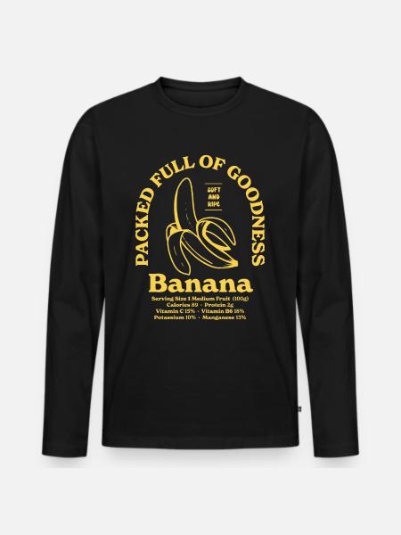 Banana Nutritional - Men's Premium Organic Long Sleeve Shirt - black