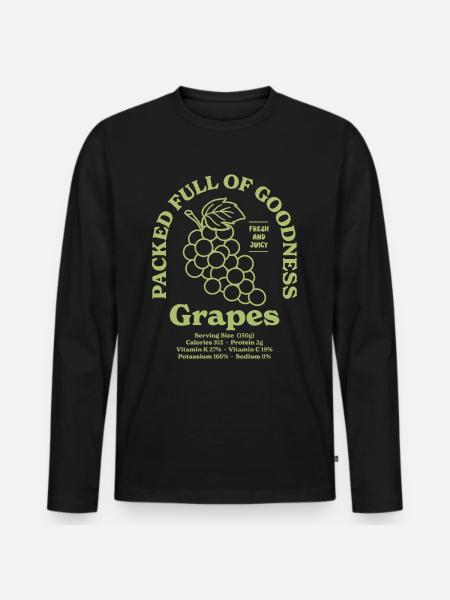 Grapes Nutritional Green - Men's Premium Organic Long Sleeve Shirt - black