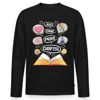 Littérature Lire Bibliothèque Ver de bibliothèque Idée de cadeau - T-shirt manches longues Premium bio Homme - noir - Devant - Nico (187cm)