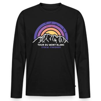 Tour du Mont Blanc Cool Finisher Souvenir Chamonix - Männer Premium Bio Langarmshirt - Schwarz - Vorne - Nico (187cm)