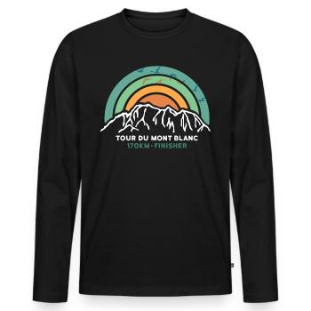Tour du Mont Blanc Finisher TMB Finisher Souvenir - Men's Premium Organic Long Sleeve Shirt - black - Front - Nico (187cm)