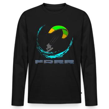Kitesurf - Männer Premium Bio Langarmshirt - Schwarz - Vorne - Nico (187cm)