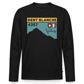 Dent Blanche Granges Valais Itinéraire normal randonnée alpine - T-shirt manches longues Premium bio Homme - noir - Devant - Nico (187cm)