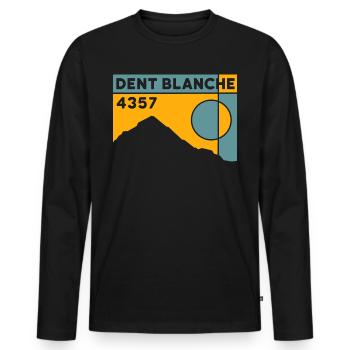 Dent Blanche Granges Valais Itinéraire normal randonnée alpine - T-shirt manches longues Premium bio Homme - noir - Devant - Nico (187cm)