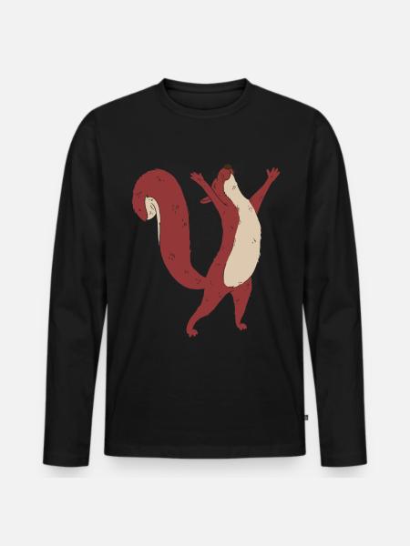 Eichhörnchen Kind Waldtiere - Männer Premium Bio Langarmshirt - Schwarz