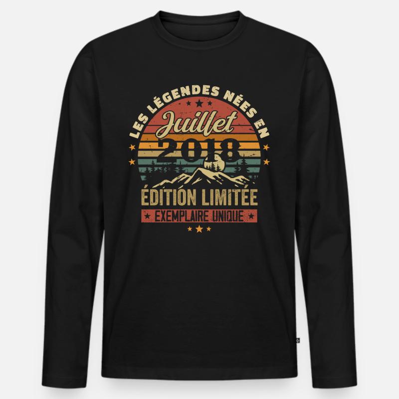 Juli 2018 Jahrgangs-Jubiläum 2018 Juli - Männer Premium Bio Langarmshirt - Schwarz