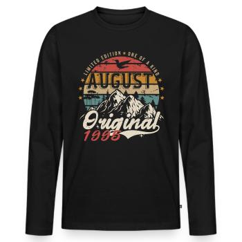 Août 1995 - Fabriqué En Août 1995 - Vintage 1995 - T-shirt manches longues Premium bio Homme - noir - Devant - Nico (187cm)