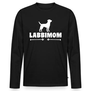 Labrador - T-shirt manches longues Premium bio Homme - noir - Devant - Nico (187cm)