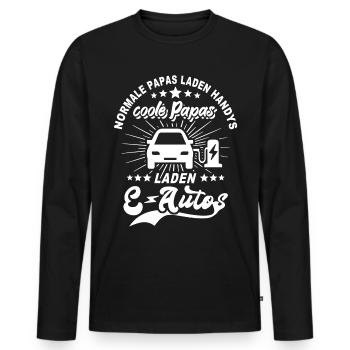 Elektroauto Papa EAuto Papas E-Auto Vater - Männer Premium Bio Langarmshirt - Schwarz - Vorne - Nico (187cm)
