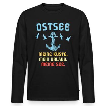 Ostsee Souvenir Urlaub Ostseeurlauber Sprüche - Männer Premium Bio Langarmshirt - Schwarz - Vorne - Nico (187cm)
