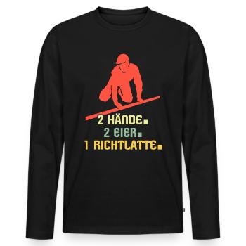 Estrichleger Sprüche Estrich Bodenleger - Männer Premium Bio Langarmshirt - Schwarz - Vorne - Nico (187cm)