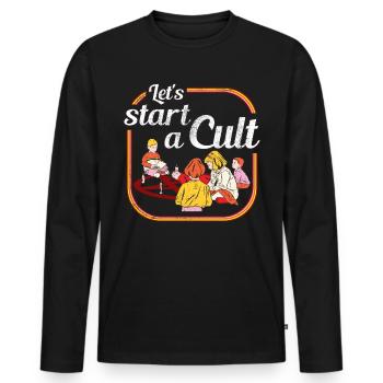 Lets start a Cult - Summon Demons Pentagram Child - Men's Premium Organic Long Sleeve Shirt - black - Front - Nico (187cm)