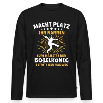 Bosseln Klootschiessen Majestät Boßeln Sprüche - Männer Premium Bio Langarmshirt - Schwarz - Vorne - Nico (187cm)