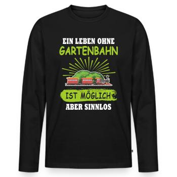 Gartenbahn Gartenbahner Eisenbahn Garten Spur G - Männer Premium Bio Langarmshirt - Schwarz - Vorne - Nico (187cm)