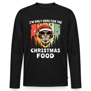 Dictons de Noël Cadeau de Noël Père Noël - T-shirt manches longues Premium bio Homme - noir - Devant - Nico (187cm)