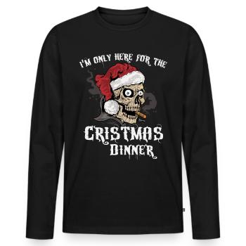 Noël Rocker Noël Crâne Père Noël - T-shirt manches longues Premium bio Homme - noir - Devant - Nico (187cm)