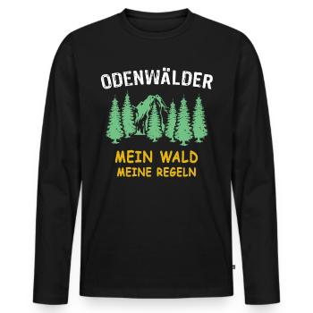 Odenwald Odenwaelder Odenwälder - Männer Premium Bio Langarmshirt - Schwarz - Vorne - Nico (187cm)