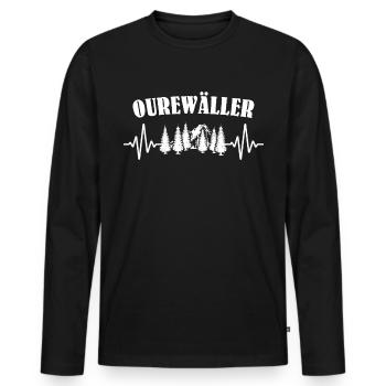 Odenwald Odenwaelder Odenwälder - Männer Premium Bio Langarmshirt - Schwarz - Vorne - Nico (187cm)