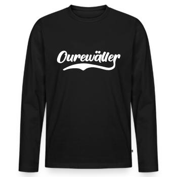 Odenwald Sprüche Odenwälder - Männer Premium Bio Langarmshirt - Schwarz - Vorne - Nico (187cm)