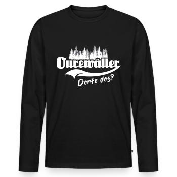 Odenwald Dialekt Odenwälder Sprüche Odenwaelder - Männer Premium Bio Langarmshirt - Schwarz - Vorne - Nico (187cm)
