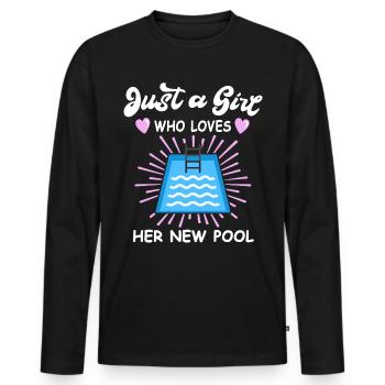 Pool Mädchen Poolbauer Poolbecken Schwimmen - Männer Premium Bio Langarmshirt - Schwarz - Vorne - Nico (187cm)